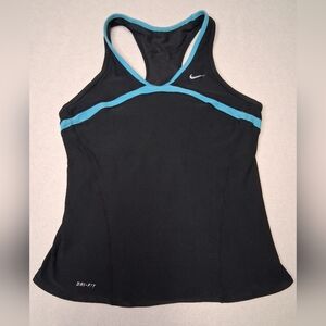 Nike Black and Blue Dri-FIT Tank Top
